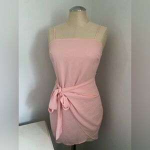 Pink Sleeveless Dress with Bow